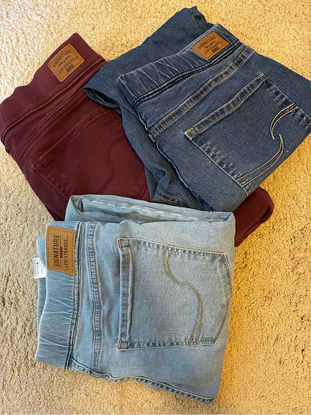 Signature by Levi Strauss Pull-On Skinny Jeans - Burgundy